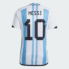 Camisa adidas Argentina 1 Copa Do Mundo 2022 Messi nº 10 - Masculina - Foto 2