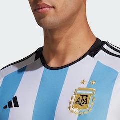 Camisa adidas Argentina 1 Copa Do Mundo 2022 Messi nº 10 - Masculina - Foto 5