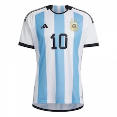 Camisa adidas Argentina 1 Copa Do Mundo 2022 Messi nº 10 - Masculina - Foto 1