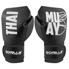 Luva de Muay Thai 12 Oz Expressive Black Gorilla Boxe Kickboxing Fight MMA Combate Profissional - Foto 2