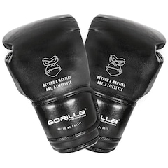 Luva Boxe 12Oz Lifestyle Essencial Black Classic Gorilla Muay Thai kickboxing Fight Combate - Foto 4