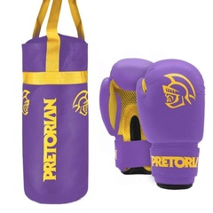 Kit de Boxe/Muay Thai com Saco de Pancada + Luvas de Boxe Pretorian - 6 OZ - Infantil - Foto 1