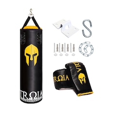 Kit de Luta Troia: Saco de Pancada Profissional + Luvas + Suporte - 120cm - Foto 1