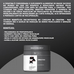 Creatina Monohidratada 100% Pura Max Titanium -  150g - Foto 3