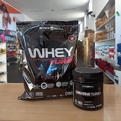 Kit Whey Turbo 907g mais Creatina Turbo 150g - Black Skull - Foto 3