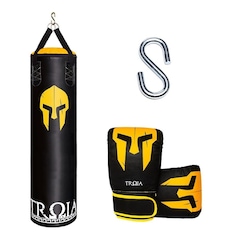 Kit de Boxe Troia com Saco de Pancada Boxe 160 + Luva de Treino Bate Saco Profissional - Foto 1