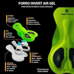 Bretelle de Ciclismo Free Force Performance Invert Air Gel - Masculino - Foto 5