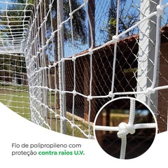 Rede para Trave de Gol Society Suiço 4mts Caixote Fio 4 Seda Gismar Redes - Par - Foto 2
