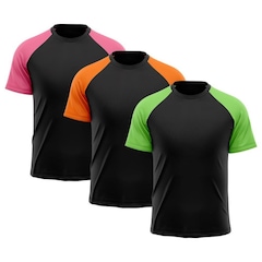 Camiseta Whats Wear Raglan Dry Fit com Proteção Solar UV - Masculina - 3 Unds - Foto 1