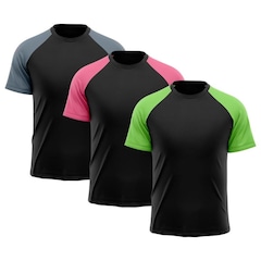 Camiseta Whats Wear Raglan Dry Fit com Proteção Solar UV - Masculina - 3 Unds - Foto 1