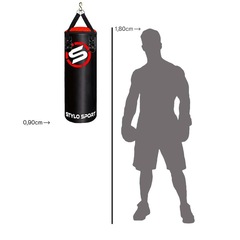 Saco de Pancada de Boxe Stylo Treino Vazio - 90x100cm - Foto 3