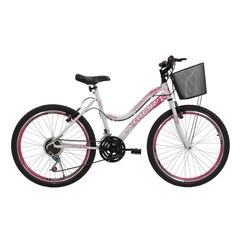 Bicicleta Aro 26 - Athor Musa - Freio V-Brake - 18 Marchas com Cesta - Feminina - Foto 1