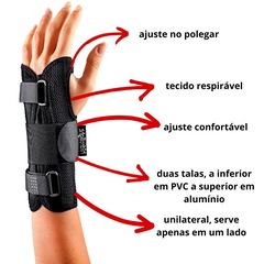 Munhequeira Hidrolight Órtese para Punho com Tala - Mão Esquerda - Foto 5