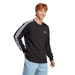 Blusão de Moletom sem Capuz adidas Essentials 3-Stripes - Masculino - Foto 2