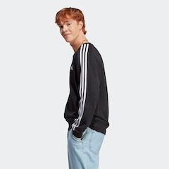 Blusão de Moletom sem Capuz adidas Essentials 3-Stripes - Masculino - Foto 5