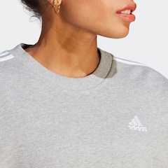 Blusão de Moletom sem Capuz adidas Essentials 3-Stripes - Feminino - Foto 9