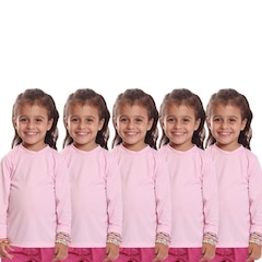 Kit Camisetas Manga Longa Dellas Fit Térmica - 5 Unidades - Infantil - Foto 1