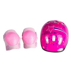 Kit de Proteção para Ciclismo Acte Sports A61-R com Capacete e Joelheira - Infantil - Foto 1