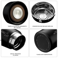 Garrafa Térmica Gold Sports SmartII com Termômetro Digital Infusor de Chá - Foto 4