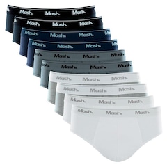 Kit Cueca Slip Mash 10 Peças Masculina Algodão Elástico - Foto 1