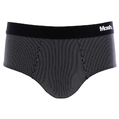 Cueca Slip Mash Risca de Giz Microfibra Elástico - Masculina - Foto 1