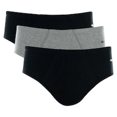 Kit Cuecas Slip Mash Elástico Algodão - 3 unidades - Adulto - Foto 1