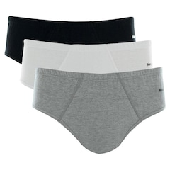 Kit Cuecas Slip Mash Elástico Algodão - 3 unidades - Adulto - Foto 1