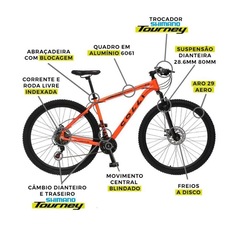Bicicleta Aro 29 Colli Quadro Alumínio - Freio a Disco - Câmbio Shimano - 21 Marchas - Adulto - Foto 5
