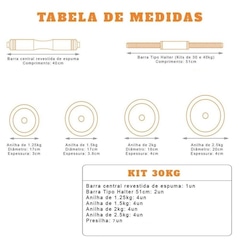 Kit de Musculação Yangfit Halteres -16 Anilhas - 3 Barras Peso Academia - 30kg - Foto 9