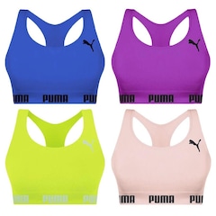 Kit Top Fitness Puma Nadador sem Costura - Feminino - 4 unidades - Foto 1