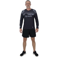 Camisa de Ciclismo HUPI Manga Longa New Shadow All Black - Unissex - Foto 4