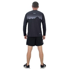 Camisa de Ciclismo HUPI Manga Longa New Shadow All Black - Unissex - Foto 5