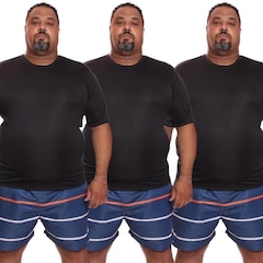 Kit de Camisas Térmica Dellas Fit Dry Fit Plus Size com Proteção Solar Uv - 3 Unidades - Masculina - Foto 1