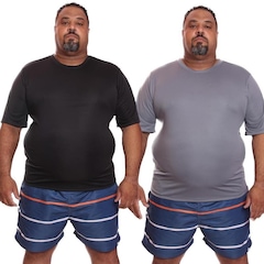 Kit de Camisas Térmica Dellas Fit Dry Fit Plus Size com Proteção Solar Uv - 2 Unidades - Masculina - Foto 1