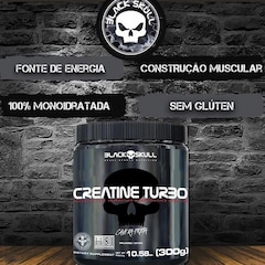 Creatina Monohidratada Black Skull Turbo - 300g - Foto 3