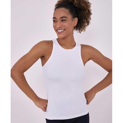 Camiseta Regata Alto Giro Skin Fit Costas Nylon Dry Abert. - Feminina - Foto 3