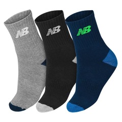 Kit Meias New Balance Lifestyle Kids com 3 Pares - 29 a 32 - Infantil - Foto 1