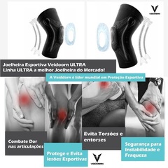 Joelheira de Compressão Veiddorn 3D Anel de Silicone - Adulto - Foto 7