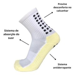 Meia Antiderrapante Workout Futebol Tipo Trusox Anti Torção Esportiva - Masculina - Foto 5