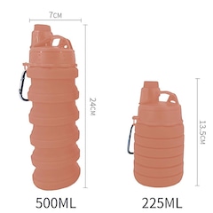 Garrafa Gold Sports Silicone Walk Retrátil Dobrável Portátil - 500ml - Foto 2