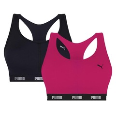 Kit Top Fitness Puma Nadador com Bojo - Feminino - 2 unidades - Foto 1
