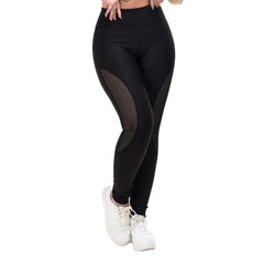 Calça Arrastão Legging Belmento Detalhe Rede Academia Fitness Suplex - Feminina - 2 Unidades - Foto 2