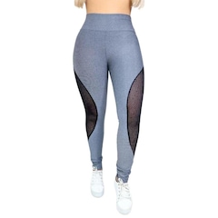 Calça Arrastão Legging Belmento Detalhe Rede Academia Fitness Suplex - Feminina - 2 Unidades - Foto 3