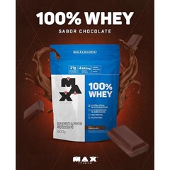 Kit 100% Whey Protein Refil - Chocolate - 900g - 2 unidades + Coqueteleira Max Titanium - 700ml - Foto 2