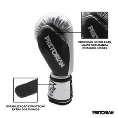 Kit de Boxe Pretorian: Bandagem + Protetor Bucal + Luvas de Boxe Elite - 14 OZ - Adulto - Foto 4