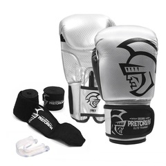 Kit de Boxe Pretorian: Bandagem + Protetor Bucal + Luvas de Boxe Elite - 14 OZ - Adulto - Foto 1