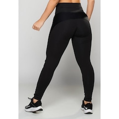 Calça Legging MVB Modas Montaria Faixa Brilhosa Cintura Alta - Feminina - Foto 2