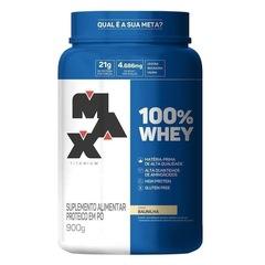 100% Whey Max Titanium Pote - Baunilha - 900g - Foto 1