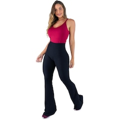 Calça Flare Pantalona Tecido Bolha Cintura Alta Mvb Modas - Feminina - Foto 1