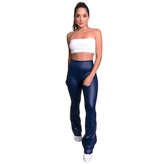 Calça Pantalona Mvb Modas Flare Cirrê Cintura Alta - Feminina - Foto 3